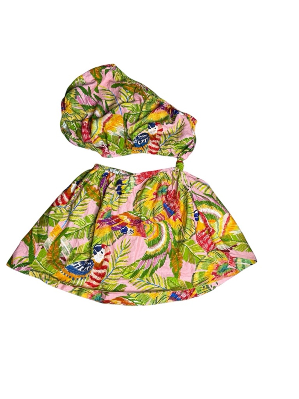 farm rio macaw Leaves Mini Dress Size Small Linen Blend